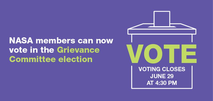 NASA members can now vote in the Grievance Committee elections